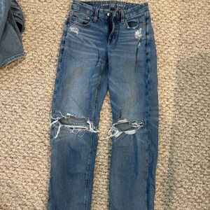 American Eagle Outfitters Women's Ripped Blue Boyfriend Jeans